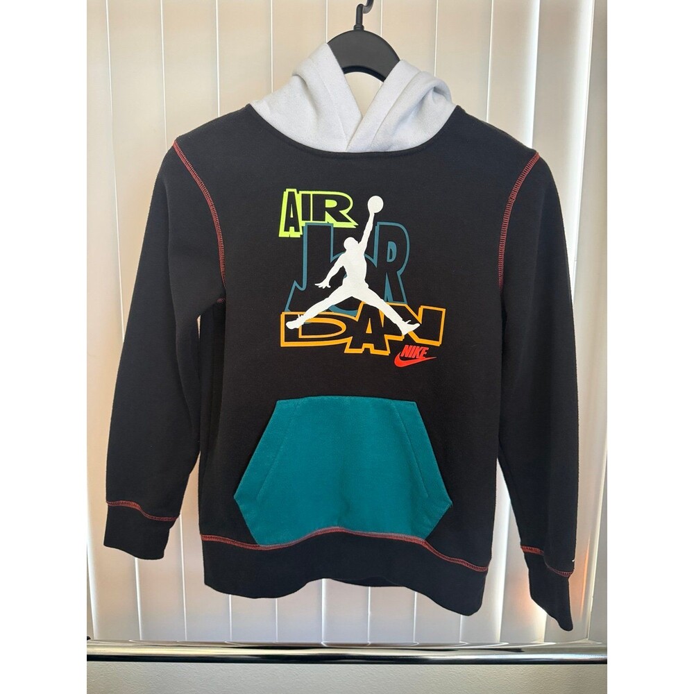 Vintage Youth Retro Nike Air Jordan Hoodie Sweatshirt Size Medium 10/12